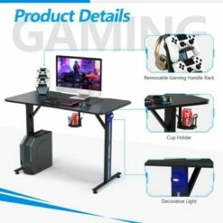 Costway Gaming Desk Home Office PC Computer Desk w/LED Lignt&Gaming Handle Rack 19 Costway Gaming Desk Home Office PC Computer Desk w/LED Lignt&Gaming Handle Rack -Outlet Desks Store unnamed file 6315