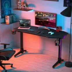 Costway 55'' Gaming Desk T-shaped Computer Desk w/ Full Mouse Pad & LED Lights -Outlet Desks Store unnamed file 6317