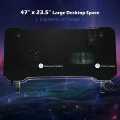 Costway 47'' Gaming Desk Z-Shaped Computer Office Table w/ Gaming Handle Rack Black -Outlet Desks Store unnamed file 6343