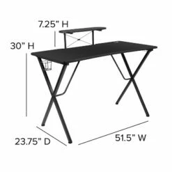 Flash Furniture Gaming Desk with Cup Holder, Headphone Hook, and Monitor/Smartphone Stand -Outlet Desks Store unnamed file 6383