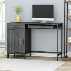 Gallaudet Contemporary Computer Desk Dark Gray - Christopher Knight Home