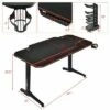Costway 55'' Gaming Desk T-Shaped Computer Desk w/Full Desk Mouse Pad&Gaming Handle Rack Cup Holder&Headphone Hook