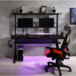 Canzi Gaming Desk with USB Port Black - Acme Furniture