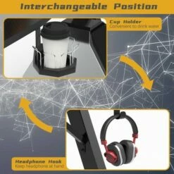 Costway Gaming Desk PC Computer Table w/RGB Lights Monitor Shelf&Storage for Controller -Outlet Desks Store unnamed file 6472