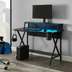 Jasper LED Gaming Desk - Linon Black -Outlet Desks Store unnamed file 6496
