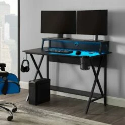Jasper LED Gaming Desk - Linon Black -Outlet Desks Store unnamed file 6497
