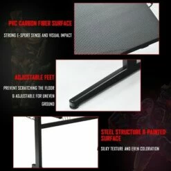 Costway Gaming Computer Desk Carbon Fiber Surface w/Mousepad Cup Holder Headphone Hook -Outlet Desks Store unnamed file 6542