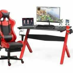 Costway Gaming Desk Computer Desk w/Controller Stand Cup Holder Headphone Hook Mouse Pad -Outlet Desks Store unnamed file 6625