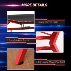 HomCom 47" Gaming Desk Computer Table with Elevated Monitor Stand, Headphone Hook, Cup Holder, and Controller Rack -Outlet Desks Store unnamed file 6699