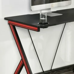 HomCom Carbon Fiber Surface Gaming Computer Desk Workstation with Cup Holder, Headphone Hook and Cable Management -Outlet Desks Store unnamed file 6745