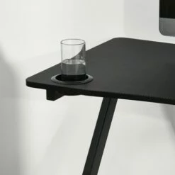 HomCom Carbon Fiber Surface Gaming Computer Desk Workstation with Cup Holder, Headphone Hook and Cable Management -Outlet Desks Store unnamed file 6746