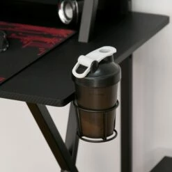 HOMCOM Racing Gaming Desk Carbon Fiber Style Computer Table with Elevated Monitor Shelf Headphone Hook and Cup Holder Black -Outlet Desks Store unnamed file 6755
