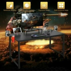 Costway 63'' Gaming Desk w/ Monitor Shelf Tablet Board&Storage for Controller Speaker -Outlet Desks Store unnamed file 6759