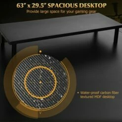 Costway 63'' Gaming Desk w/ Monitor Shelf Tablet Board&Storage for Controller Speaker -Outlet Desks Store unnamed file 6761