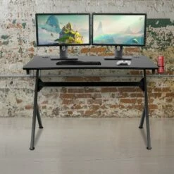 Flash Furniture Gaming Desk 45.25" x 29" Computer Table Gamer Workstation with Headphone Holder and 2 Cable Management Holes -Outlet Desks Store unnamed file 6792
