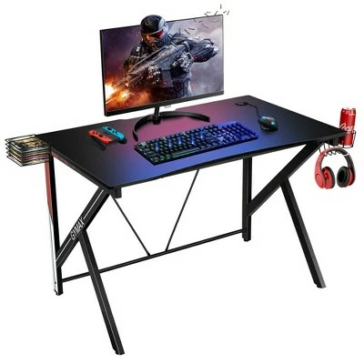 Costway K-Shaped Computer Gaming Desk 45"Racing Desk w/Cup Headphone Holder & Game Storage 5 Costway K-Shaped Computer Gaming Desk 45"Racing Desk w/Cup Headphone Holder & Game Storage - Image 3