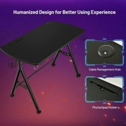 Costway Y-shaped Gaming Desk Home Office Computer Table w/ Phone Slot & Cup Holder -Outlet Desks Store unnamed file 6846