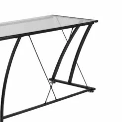 BlackArc Gaming Desk with Clear Glass Top and Black Powder Coated Metal Frame - L-Shaped 79" Diagonal Width - 8mm Tempered Glass -Outlet Desks Store unnamed file 6863