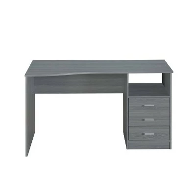 Classic Computer Desk with Multiple Drawers Gray - Techni Mobili 3 Classic Computer Desk with Multiple Drawers Gray - Techni Mobili