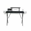 Ergonomic Metal Computer Gaming Desk with X Shape Legs and Elevated Shelf Black - The Urban Port 2 Ergonomic Metal Computer Gaming Desk with X Shape Legs and Elevated Shelf Black - The Urban Port -Outlet Desks Store unnamed file 6882