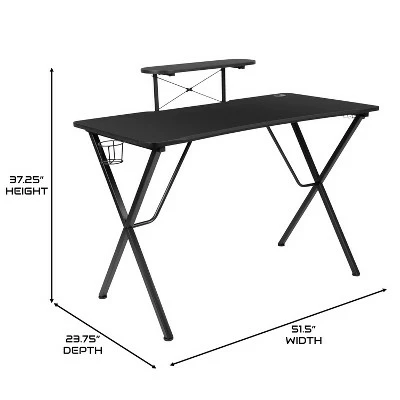 BlackArc Gaming Desk with Laminate Top and Steel Frame - Detachable Cupholder, Headphone Hook & Smartphone/Monitor Stand 5 BlackArc Gaming Desk with Laminate Top and Steel Frame - Detachable Cupholder, Headphone Hook & Smartphone/Monitor Stand - Image 3