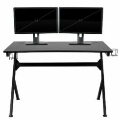 BlackArc Gaming Desk with Carbon Fiber Desktop, Steel Frame and Detachable Cupholder/Headphone Hook, Two Cable Management Holes -Outlet Desks Store unnamed file 6902