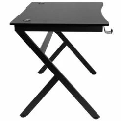 BlackArc Gaming Desk with Carbon Fiber Desktop, Steel Frame and Detachable Cupholder/Headphone Hook, Two Cable Management Holes -Outlet Desks Store unnamed file 6904