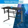 Costway Pneumatic Height Adjustable Gaming Desk T Shaped Game Station w/Power Strip Tray -Outlet Desks Store unnamed file 6915