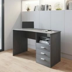 Classic Computer Desk with Multiple Drawers Gray - Techni Mobili 16 Classic Computer Desk with Multiple Drawers Gray - Techni Mobili -Outlet Desks Store unnamed file 692