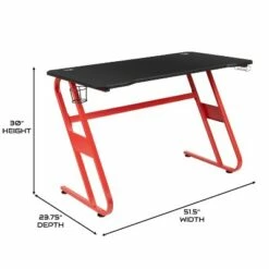 BlackArc Gaming Desk - Laminate Top - "S" Shaped Steel Frame - Detachable Cupholder/Headphone Hook-2 Cable Management Holes -Outlet Desks Store unnamed file 6926