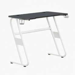 BlackArc Gaming Desk - Laminate Top - "S" Shaped Steel Frame - Detachable Cupholder/Headphone Hook-2 Cable Management Holes -Outlet Desks Store unnamed file 6932