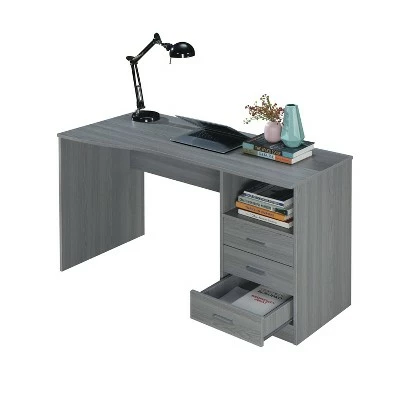 Classic Computer Desk with Multiple Drawers Gray - Techni Mobili 9 Classic Computer Desk with Multiple Drawers Gray - Techni Mobili - Image 7