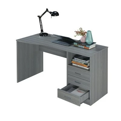 Classic Computer Desk with Multiple Drawers Gray - Techni Mobili 10 Classic Computer Desk with Multiple Drawers Gray - Techni Mobili - Image 8