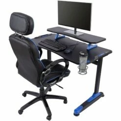 Stand Up Desk Store Two-Tier Gaming Desk with Cup Holder, Headphone Hook, Cable Management, and Monitor Stand -Outlet Desks Store unnamed file 6963