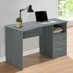 Classic Computer Desk with Multiple Drawers Gray - Techni Mobili 21 Classic Computer Desk with Multiple Drawers Gray - Techni Mobili -Outlet Desks Store unnamed file 697