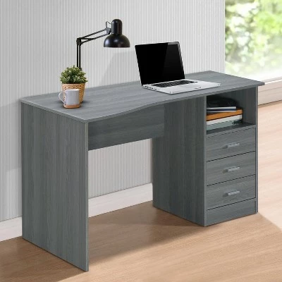 Classic Computer Desk with Multiple Drawers Gray - Techni Mobili 12 Classic Computer Desk with Multiple Drawers Gray - Techni Mobili - Image 10