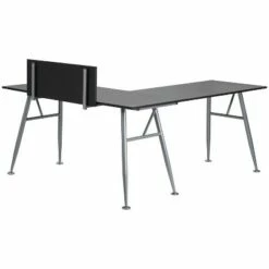 BlackArc Black Gaming Desk with L-Shaped 89.5" Diagonal Width - Black Laminate Top and Powder Coated Silver Metal Frame 16 BlackArc Black Gaming Desk with L-Shaped 89.5" Diagonal Width - Black Laminate Top and Powder Coated Silver Metal Frame -Outlet Desks Store unnamed file 6977