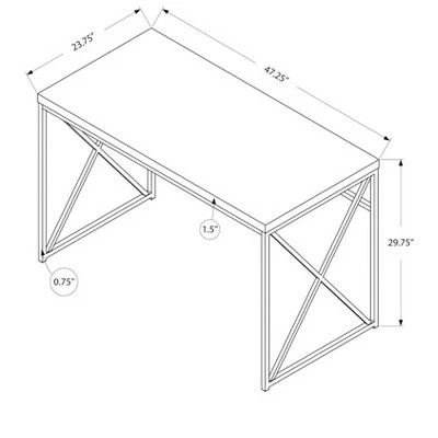 Monarch Specialties Computer Desk, Contemporary Home & Office Desk, Scratch-Resistant, 48” L 4 Monarch Specialties Computer Desk, Contemporary Home & Office Desk, Scratch-Resistant, 48” L - Image 2