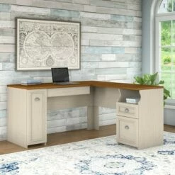 Bush Furniture Fairview L-Desk White - Bush Industries