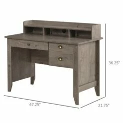 HOMCOM Computer Table Writing Desk with Hutch 3 Drawers Open Cabinets Top Shelf Wide Tabletop Cable Management Grey 12 HOMCOM Computer Table Writing Desk with Hutch 3 Drawers Open Cabinets Top Shelf Wide Tabletop Cable Management Grey -Outlet Desks Store unnamed file 7072