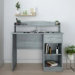 Modern Office Desk with Hutch - Techni Mobili Gray -Outlet Desks Store unnamed file 7086