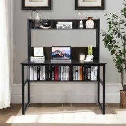 Costway Computer Desk with Hutch Bookshelf Home Office Study Wrting Desk Space Saving -Outlet Desks Store unnamed file 710