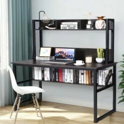 Costway Computer Desk with Hutch Bookshelf Home Office Study Wrting Desk Space Saving -Outlet Desks Store unnamed file 711
