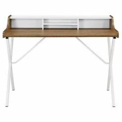 Wood Writing Desk with Hutch - Modway Oak