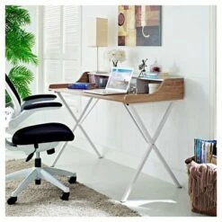 Wood Writing Desk with Hutch - Modway Oak -Outlet Desks Store unnamed file 7137