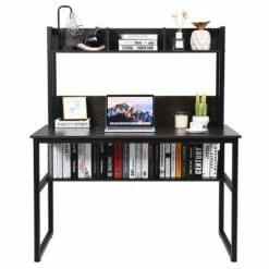 Costway Computer Desk with Hutch Bookshelf Home Office Study Wrting Desk Space Saving -Outlet Desks Store unnamed file 715