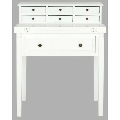 Catalonia Wood Writing Desk with Drawers - Safavieh Black 7 Catalonia Wood Writing Desk with Drawers - Safavieh Black - Image 5