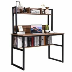 Costway Computer Desk with Hutch Bookshelf Home Office Study Wrting Desk Space Saving -Outlet Desks Store unnamed file 716