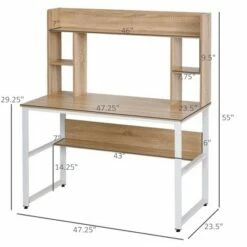 HomCom Home Office Computer Desk with Storage Shelf Hutch -Outlet Desks Store unnamed file 7181