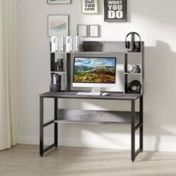 HomCom Home Office Computer Desk with Storage Shelf Hutch -Outlet Desks Store unnamed file 7186